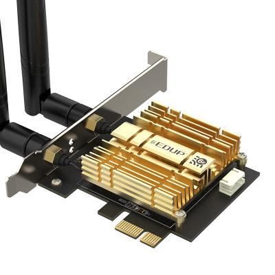 China Travel 5400Mbps Band 802.11AX WIFI 6E PCIE Network Card AX210NGW PCIE Desktop Wireless Adapter for sale