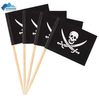 China Hotel and Resort Pirate Toothpick Flags, Halloween Party Cupcake Toppers, Pirate Cocktail Picks Flags Cheese Markers for Appetizer, Cocktail for sale