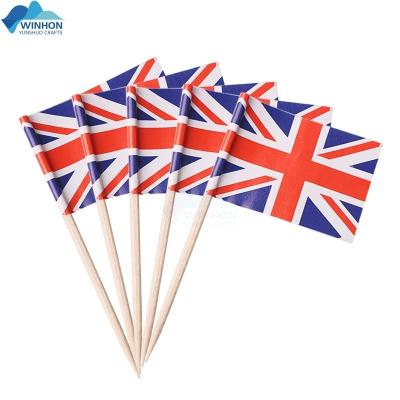 China Health Care Institute UK Toothpicks UK Flag Small Mini Union Jack Cupcake Topper British Flags UK Flags Toothpicks for sale