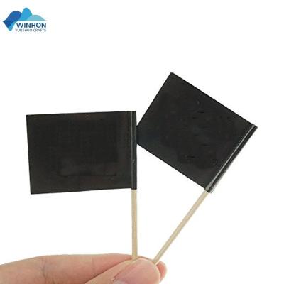 China Barber Shop Mini Blank Black Flag DIY Toothpicks Food Picks Cupcake Decoration Fruit Salad Sticks Party Special Small Flag for sale