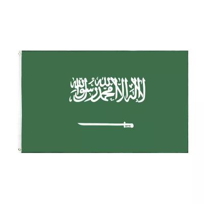 China Custom 100% FLY Polyester Sublimation 3x5ft Country Saudi Arabia Flag for sale