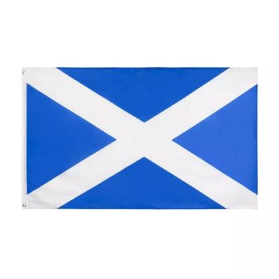 China Nice Wholesale 3x5ft Polyester 3x5ft Stock Printed 100% Scottish Flag White Blue Scotland FLYING for sale