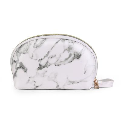 China Fashion Waterproof Cosmetic Bags With Gold Zipper Portable Marble Makeup Bag Organizer For Women Toiletry Bags for sale