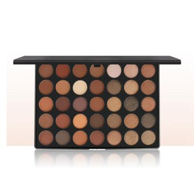 China Wholesale Waterproof Eyeshadow Matte Shimmer Warm Eyeshadow Matte Private Label 35 Colors Fashion Makeup Palette for sale