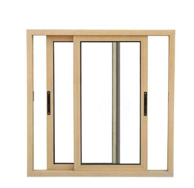 China New Design Sliding Double Glass Aluminum Wooden Door for sale