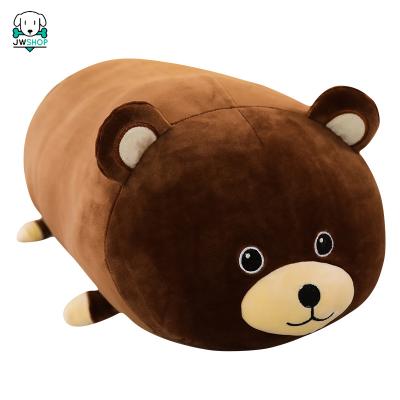 China Lifelike Cylindrical Cartoon Stuffed Plush Animals Toys Long Legs Rest Panda Bear Frog Bee Pig Raccoon Bolster Kids Sleeping Adults for sale