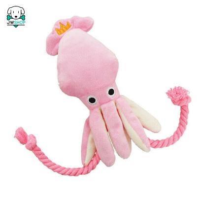 China Viable Cute Octopus Shaped Dog Toy Plush Pet Puppy Rope Chewing Toy Puppy Training Pet Supplies Squeaky for sale