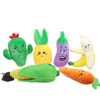 China Pet Viable Plush Toys Squeaky Fruit Vegetables Train Dogs Interactive Chew Toy Pet Supplies Pets Plush Squeaky Toys for sale