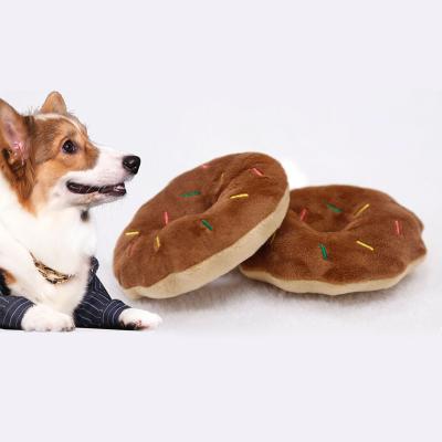 China Viable Soft Noise Toy Funny Pet Accessories Supplies Interactive Chew Puppy Toys Plush Donuts Dog Toys 1pc 11cm for sale