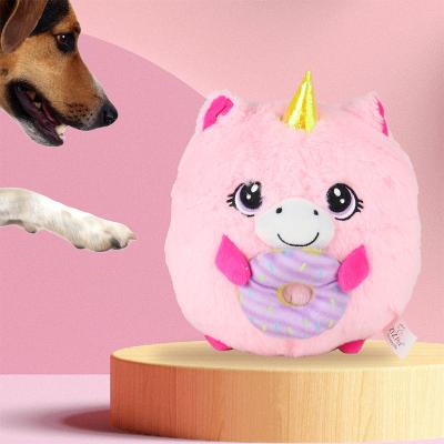 China Sustainable Durable Pet Toys Dog Interactive Chew Toy Plush Color Unicorn for sale