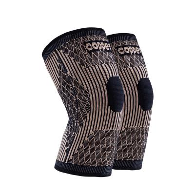 China Adult Copper Basketball Soccer Fabric Fiber Elastic Sports Cycling Lightweight Knee Pads for sale