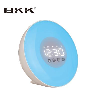 China PORTABLE 6 Color Atmosphere Lamp , Morning Wake Up Alarm Clock Dual Speaker With FM Radio J10 for sale