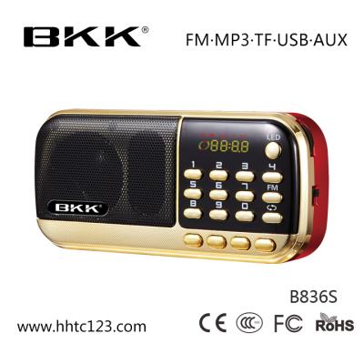 China Mini Factory Hot sell portable mobile phones fm radio mini clock speaker (B836S) for sale