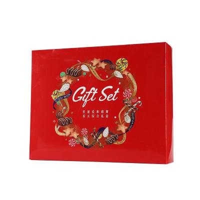 China Recyclable Box Kraft Paper Recycled Pure Red Decorative Printing Box Packaging Small Paper Box Gift for sale