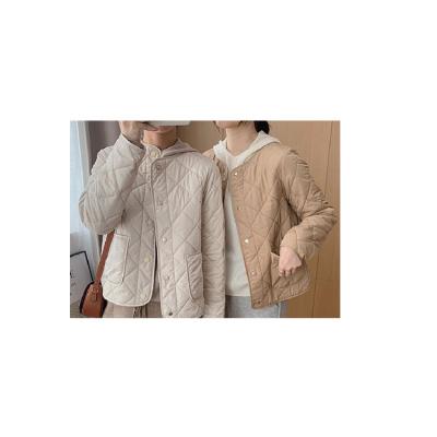 China 2021 viable new design milk tea color down cotton jacket women's short style for sale