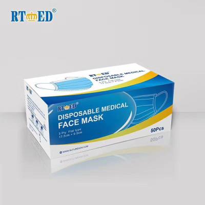 China All 3ply Flat Disposable TYPE IIR Surgical Face Mask for sale