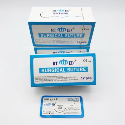 China Human And Animal Certificate ISO CE High Quality Braided Silk Suture With Needle for sale