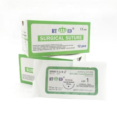 China Hospital Medical Sterile Surgical Nylon Suture With Needle for sale