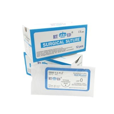 China High quality medical black braided silk sutures for sale