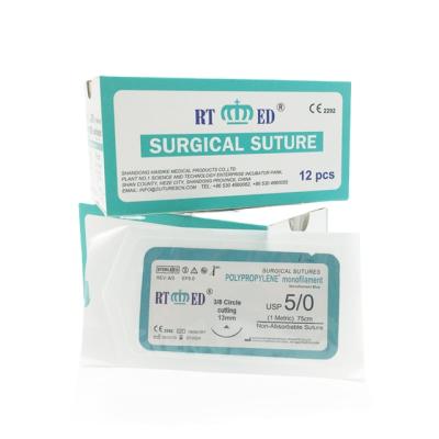 China High Quality Nonabsorbable Safety Medical Suture Polypropylene Surgical Suture With Needle for sale