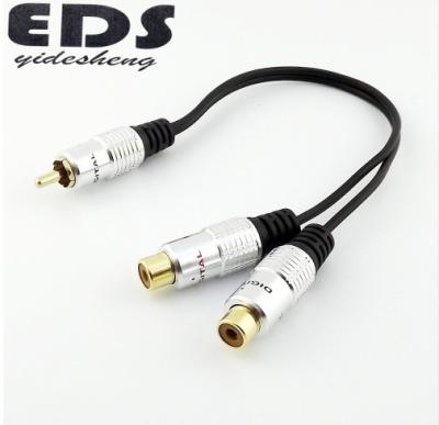 China Speaker RCA Phono Male To Female 2 RCA Jack Y Audio Video Splitter AV Adapter Cable 25cm for sale