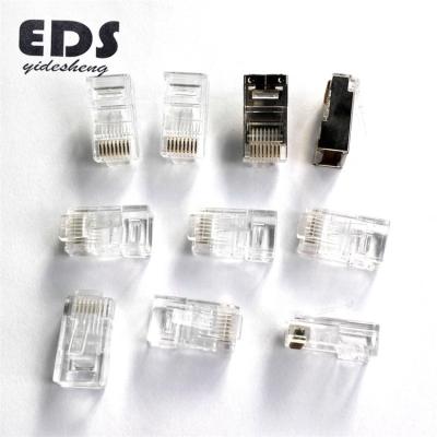 China audio & Video High Quality Gold Plated 8P8C RJ45 Plug Shielded Network Cable Connector for sale