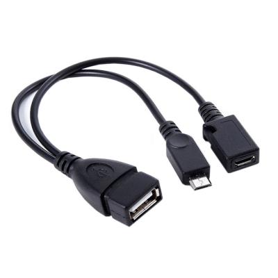 China Original Factory Wholesale Micro Charging Device USB OTG Cable For Data And Charging Micro 5 Pin Male Female Cable With External Power Supply for sale