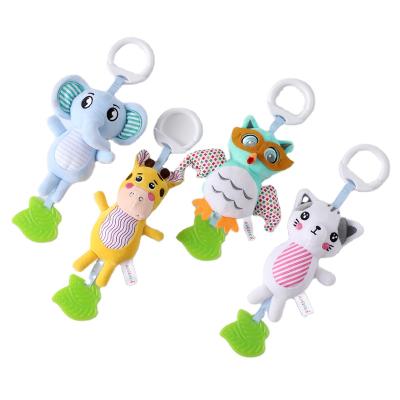 China Eco-Friendly Cartoon Baby Toys 0-12 Months Push Up Stroller Baby Hanging Mobile Ratchets Newborn Plush Infant Toys For Baby Boy Girls for sale