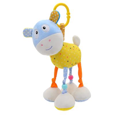 China 2021 Animal Donkey Crib Stroller Eco-friendly Hanging Ratchets Plush Doll Newborn Donkey Teether Soothe Plush Toy for sale