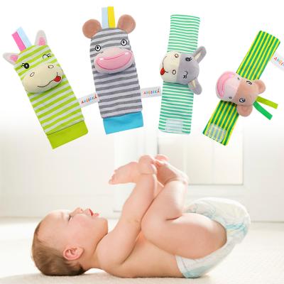 China Eco-Friendly Plush Baby Rattle Bangs Healthy Wrist Rattle Infant Newborn Toys Make Noises Rattle Toys For Babies for sale