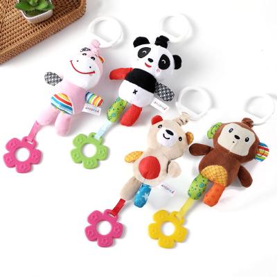 China Eco-Friendly Baby Stroller Toys Newborn Baby Ratchets Animal Hanging Mobiles Cartoon Bell Educational Baby Toys 0-12 Months for sale