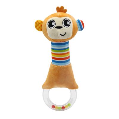 China 2021 Hot Sale Funny Plush AUGLEKA Baby Soft Plush Toy Hand Ratchets Squeaker Stick Baby Toy for sale