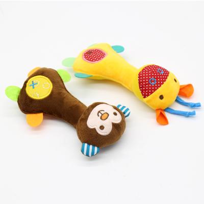 China Eco-Friendly Newborn Baby Ratchet Toys Developmental Infant Hand Grip Shaker Cute Soft Stuffed Animal Toys With Noise For 3-12 Months for sale