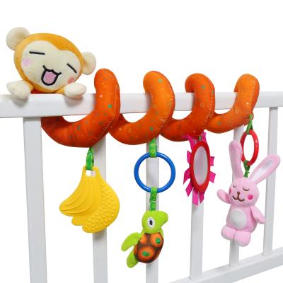 China Augleka Baby Spiral Stuffed Plush Crib Crib Car Stroller Seat Bar Early Popular Infant Infant Hanging Education Comfort Toys with Plush Toys and Teether for sale