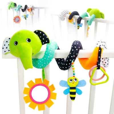 China Children Playing Car Seat Toy Baby Plush Spiral Hanging Elephant Child Toys For Stroller Hutch Bar Crib Car Seat Mobile for sale