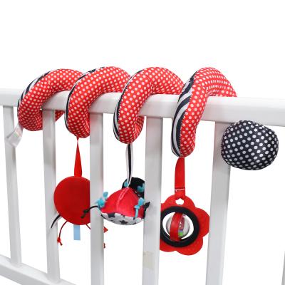 China Infant Baby Toddler Baby Crib Stroller Bed Early Bar Car Stroller Education Comfort Spiral Plush Hanging Soft Toys With Teether for sale