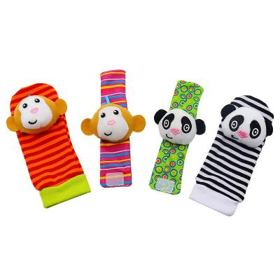 China Eco-Friendly Baby Kids Infant Socks Rattle Toys Wrist Rattle And Foot Bumps 0~24 Months Baby Educational Toys for sale