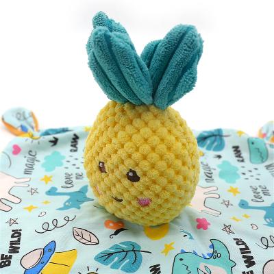 China AUGLEKA Amazon Toys Cute Baby Safety Blanket Fruit Head Plush Calming Hot Selling Organic Sleep Quilt for sale