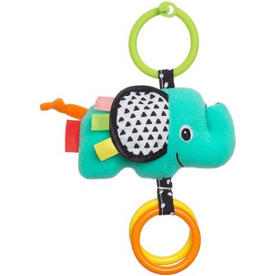 China Eco-Friendly Baby Ratchets Stroller Hanging Toy Soft Cute Animal Baby Crib Elephant Monkey Giraffe Doll Mobile Bed Hanging Bell Toys for sale