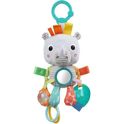 China Eco-Friendly Baby Toys 0-12 Months Push-In Stroller Baby Hanging Mobile Ratchets Plush Infant Toys Newborn Plug-along Toy for sale