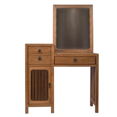 China Modern Bedroom Makeup Solid Wood Wooden Dressing Table With Mirror for sale