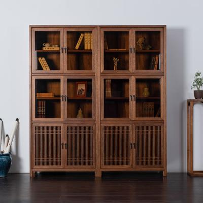 China Luxury Eco-friendly Solid Wood Antique Wooden Bookcase Closed for sale