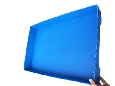 China Waterproof PP Corrugated Box Yellow Blue color 80*40*10mm for sale