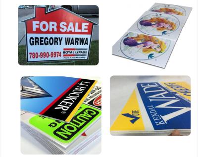 China Custom Printed Corrugated Plastic Coroplast Yard Sign 1.5-10mm for sale