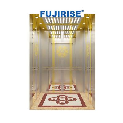 China Traditional high-end quality Automatic Crystal Ascensor De Double Swing Door / Indoor Manual Door Villa Panoramic Elevator for sale