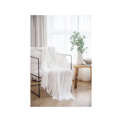 China Anti-Bacteria Wholesale Luxury Throw Blanket Knit 100% Comfortable Covering Acrylic Decorative Blanket With Tassels For Couch Bed Sofa 127x152cm for sale