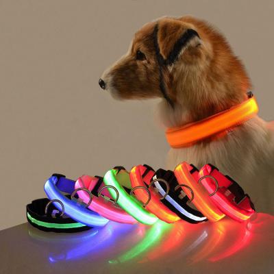 China DETACHED Adjustable Led Dog Collar Led Dog Collar Shock Waterproof Rechargeable Led Dog Collars for sale