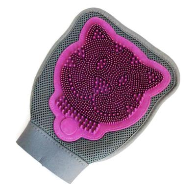 China Stabilized Pet Feeding Gloves Pet Bath Viable Double Sided Cleaning Massage and Dewling Gloves for sale