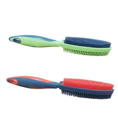 China Viable Hot Sales 2 Colors Amazon Handle Massage Comb Multifunctional Portable Non-slip Pet Hair Cat Brush for sale