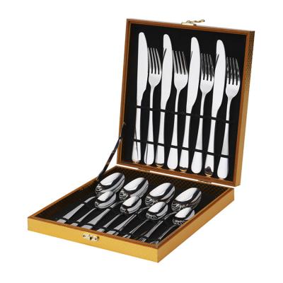 China Viable Hot Selling Exquisite Stainless Steel Knife Fork Flat Spoon 16 PCS Set Tableware For Household Gift for sale